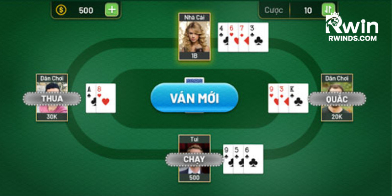 Màn hình chơi xì dách online tại RWIN